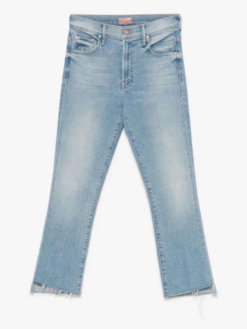 MOTHER the insider crop step fray light wash size 25